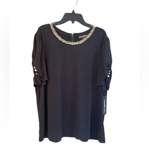 Karl Lagerfeld Black Top with Gold Trim